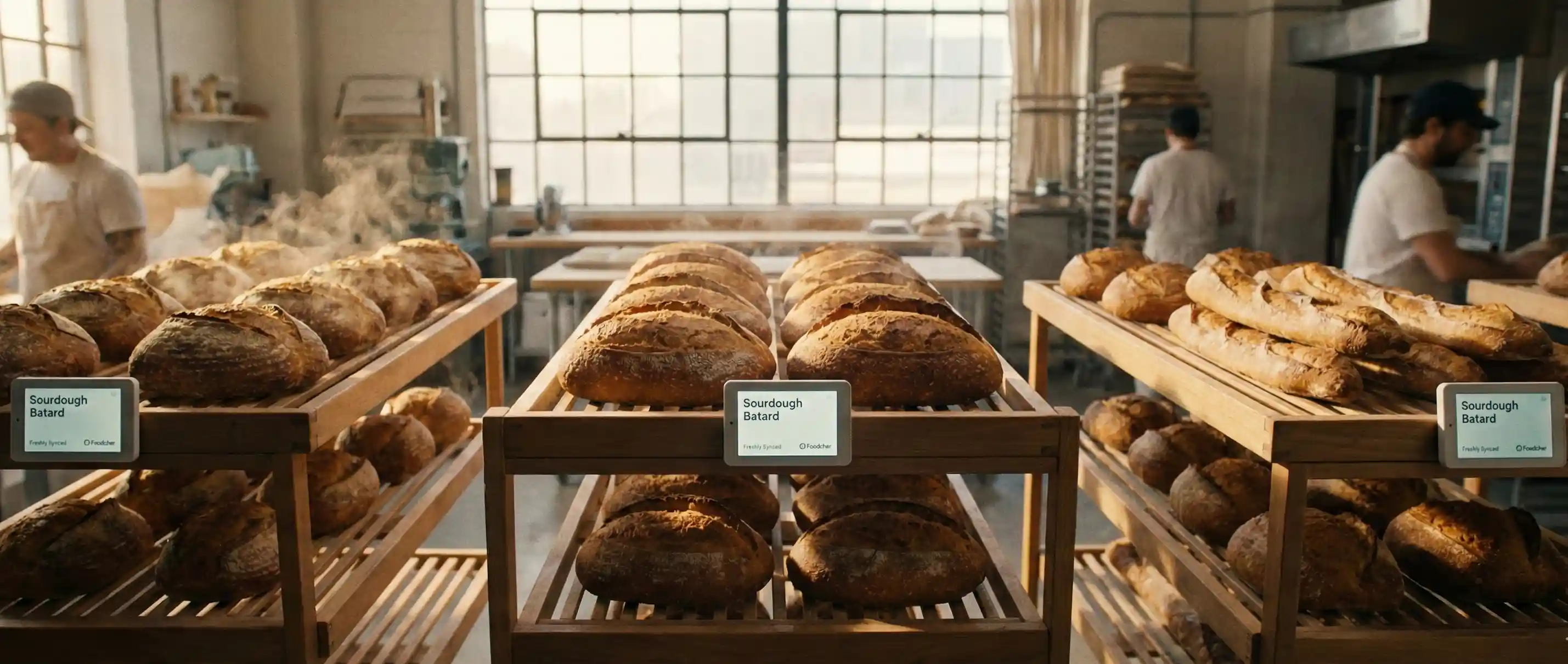 Professional dough preparation process in a bakery
