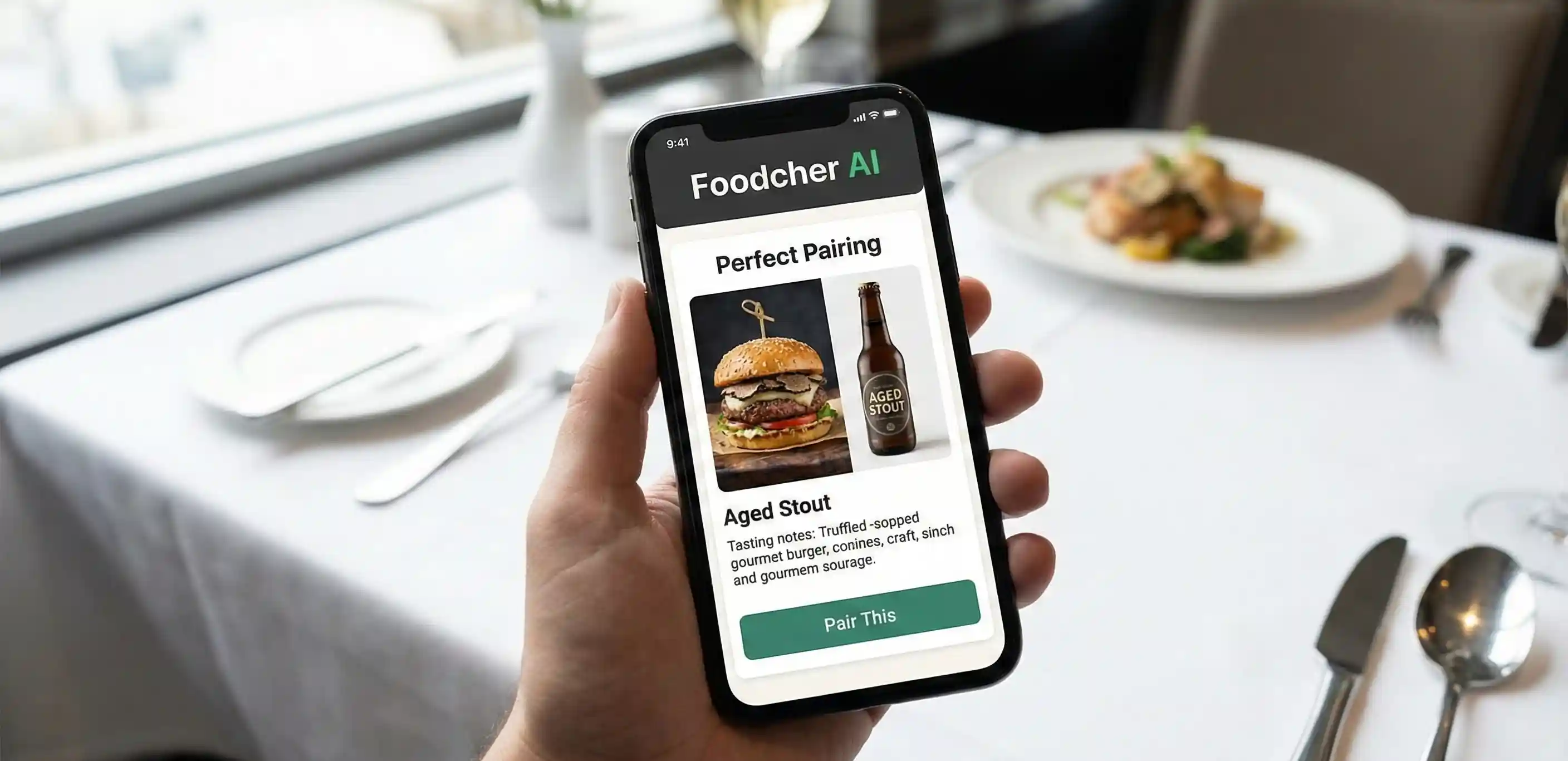 AI-driven digital menu interface showing food recommendations