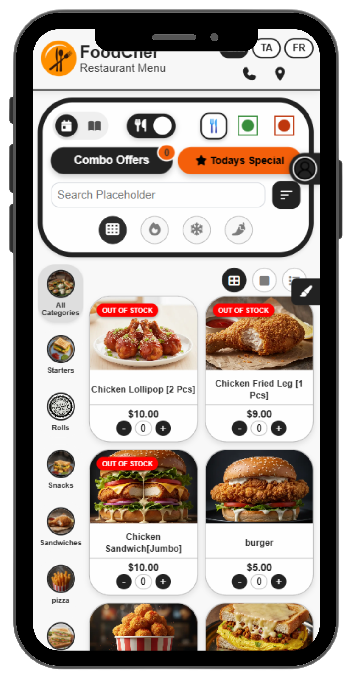 Foodcher SmartMenu industry solution view